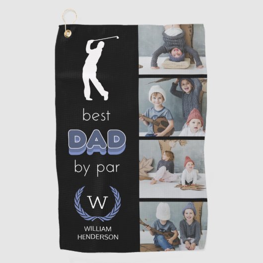Beste vader op foto 4 golfhanddoek (Voorkant)