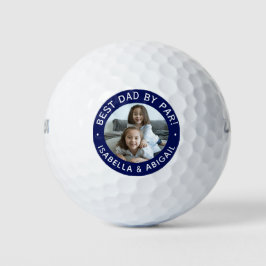 Beste vader op foto Blauw Golfballen