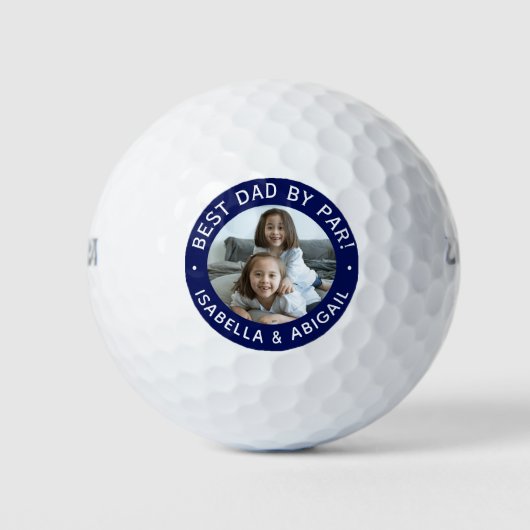 Beste vader op foto Blauw Golfballen (Voorkant)