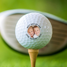 Beste vader op foto golfballen