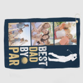 Beste vader op foto golfhanddoek (Horizontaal)