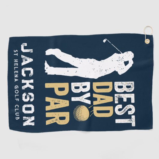 Beste vader op foto golfhanddoek (Horizontaal)