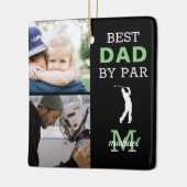 Beste vader op foto-monogram van Par Keramisch Ornament (Links)