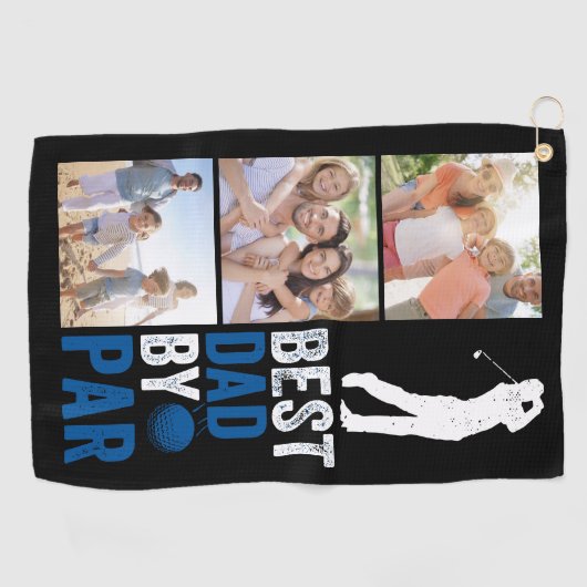 Beste vader op foto Vaderdag Golfhanddoek (Horizontaal)