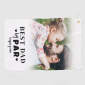 Beste vader op foto vaderdag golfhanddoek (Horizontaal)