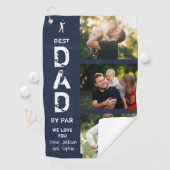 Beste vader op foto van Par Golfer Vaderdag Golfhanddoek (Insitu)