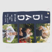 Beste vader op foto van Par Golfer Vaderdag Golfhanddoek (Horizontaal)