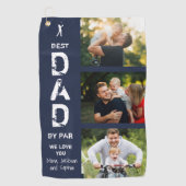 Beste vader op foto van Par Golfer Vaderdag Golfhanddoek (Voorkant)