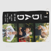 Beste vader op foto van Par Golfer Vaderdag Golfhanddoek (Horizontaal)