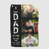 Beste vader op foto van Par Golfer Vaderdag Golfhanddoek (Voorkant)