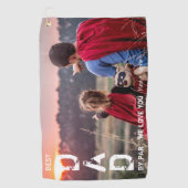 Beste vader op foto van Par Golfer Vaderdag Golfhanddoek (Voorkant)