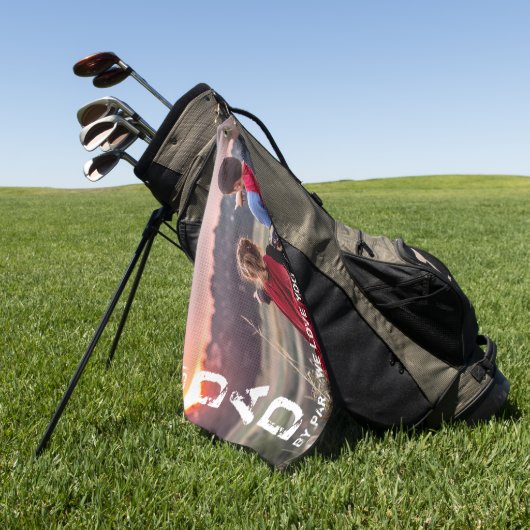 Beste vader op foto van Par Golfer Vaderdag Golfhanddoek (Groen)