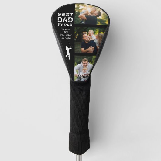 Beste vader op foto van Par Golfer Vaderdag Golfheadcover (Voorkant)