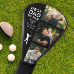 Beste vader op foto van Par Golfer Vaderdag Golfheadcover<br><div class="desc">Cool Custom Vaderdag gift voor de beste vader ooit. Moderne,  noodlottige typografische boodschap die BESTE DAD DOOR PAR leest,  en een gepersonaliseerd bericht naast een collage van 3 familiefoto's maken deze golfkopcover een cadeau dat hij graag op de cursus wil shows.</div>
