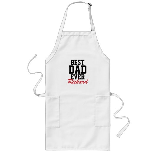 Beste vader op monogram Vaderdag Grilling Apron Lang Schort (Voorkant)