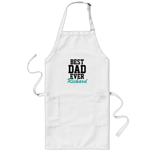 Beste vader op monogram Vaderdag Grilling Apron Lang Schort (Voorkant)