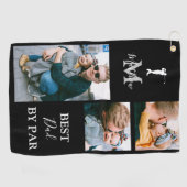 Beste vader op papier | Aangepaste 3-fotohanddoek Golfhanddoek (Horizontaal)