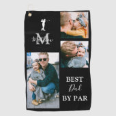 Beste vader op papier | Aangepaste 3-fotohanddoek Golfhanddoek (Voorkant)
