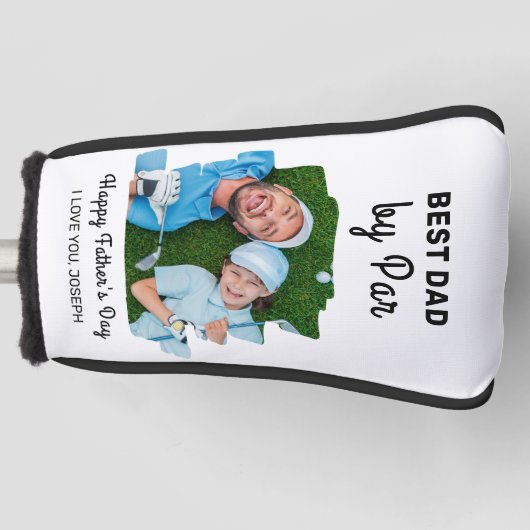 Beste vader op papier Aangepaste foto Happy Vaderd Golfheadcover (Voorkant)