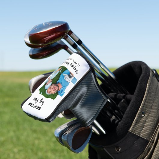 Beste vader op papier Aangepaste foto Happy Vaderd Golfheadcover (Insitu)
