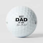 Beste vader op papier, aangepaste naam Vaderdag Golfballen (Voorkant)