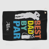 Beste vader op papier, aangepaste naam Vaderdag Golfhanddoek (Horizontaal)