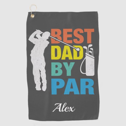 Beste vader op papier, aangepaste naam Vaderdag Golfhanddoek (Voorkant)
