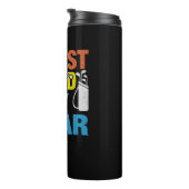 Beste vader op papier, aangepaste naam Vaderdag Thermosbeker (Geroteerd rechts)