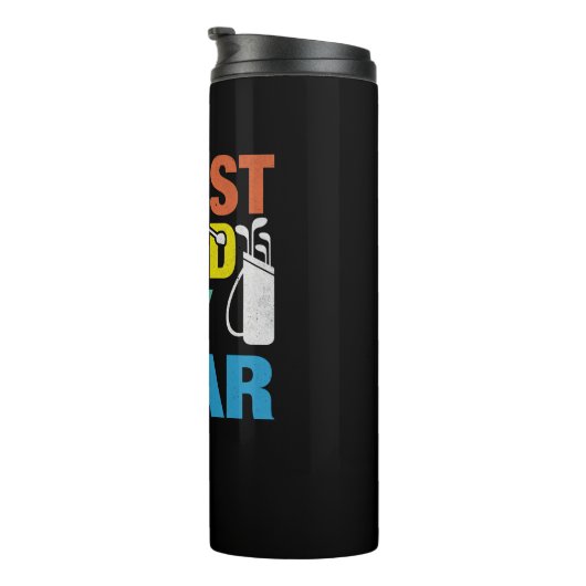 Beste vader op papier, aangepaste naam Vaderdag Thermosbeker (Geroteerd rechts)