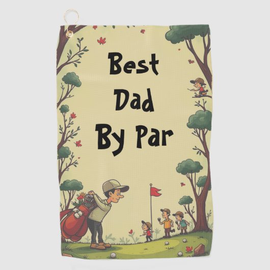 Beste vader op papier golfhanddoek (Voorkant)