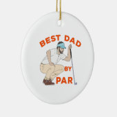 Beste vader op papier keramisch ornament (Rechts)