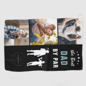 Beste vader op papier | Monogram fotocollage Golfhanddoek (Horizontaal)