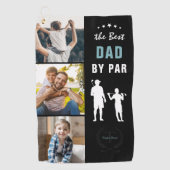 Beste vader op papier | Monogram fotocollage Golfhanddoek (Voorkant)