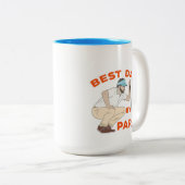 Beste vader op papier tweekleurige koffiemok (Voorkant rechts)