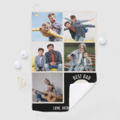 Beste vader op Par Custom 5 Foto Collage Golfhanddoek (Insitu)