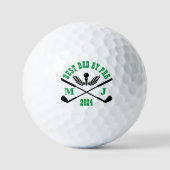 Beste vader op Par Initiaal Monogram Vaderdag Golfballen (Voorkant)