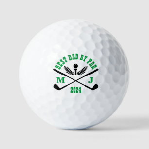 Beste vader op Par Initiaal Monogram Vaderdag Golfballen