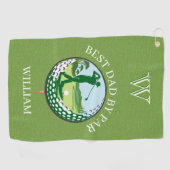 * BESTE VADER OP PAR NAME AANGEPASTE MONOGRAM GOLFHANDDOEK (Horizontaal)