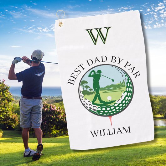 * BESTE VADER OP PAR NAME AANGEPASTE MONOGRAM GOLFHANDDOEK
