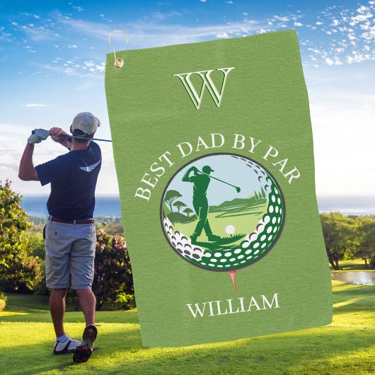 * BESTE VADER OP PAR NAME AANGEPASTE MONOGRAM GOLFHANDDOEK