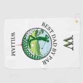 * BESTE VADER OP PAR NAME AANGEPASTE MONOGRAM GOLFHANDDOEK (Horizontaal)