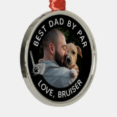 Beste vader op Par Pet Aangepaste Foto Metalen Ornament (Rechts)