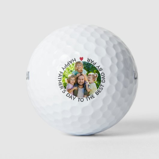 Beste vader op Par Vaderdag Aangepaste Foto Golfballen (Voorkant)