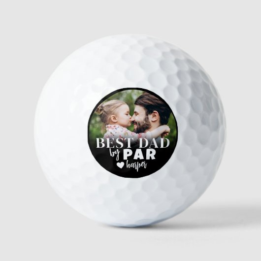 Beste vader op persoonlijke foto golfballen (Voorkant)