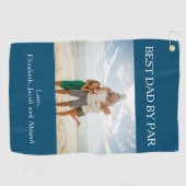 Beste vader op persoonlijke foto golfhanddoek (Horizontaal)