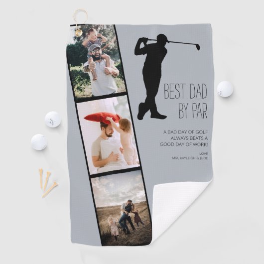 'Beste vader op vader' Foto Keepomwille gepersonal Golfhanddoek (Insitu)