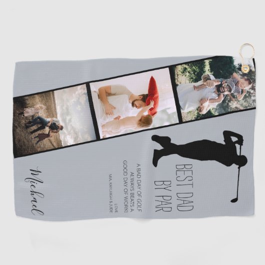 'Beste vader op vader' Foto Keepomwille gepersonal Golfhanddoek (Horizontaal)