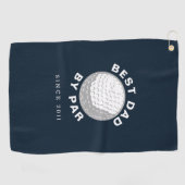 Beste vader op vaderdag Aangepast jaar Golfhanddoek (Horizontaal)
