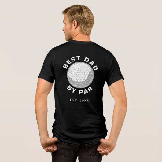 Beste vader op vaderdag Aangepast jaar Tri-Blend Shirt (Achterkant volledig)