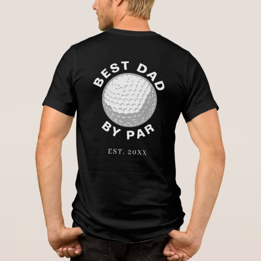 Beste vader op vaderdag Aangepast jaar Tri-Blend Shirt (Achterkant)